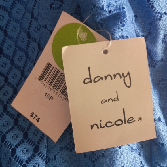 NWT - Danny & Nicole brand -Size 16-  blue lace dress - Picture 5 of 5